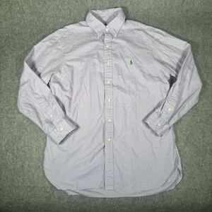 Polo Ralph Lauren Shirt Men's 16 32/33 Purple White Classic Fit Regent